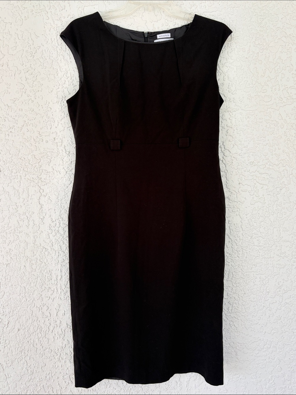 Calvin Klein Black Midi Sheath stretch Dress size 8